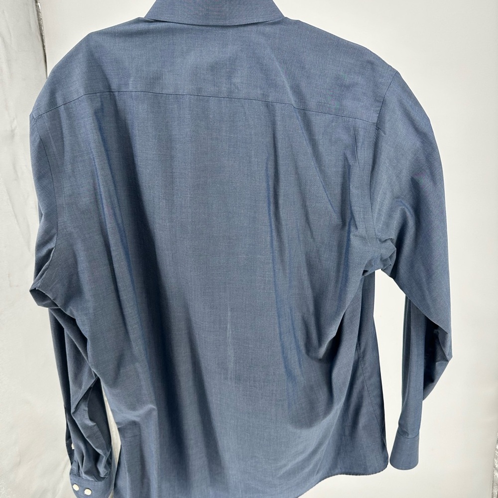 Buttoned Down Blue Spread Collar Long-Sleeve Dress Shirt - Picture 3 of 7